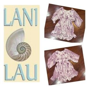 Lani Lau Beachwear purple and white tie dye dress or coverup size s/m